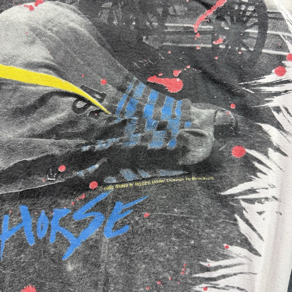 Guns N Roses 1992 Dead Horse AOP band T-shirt Distressed Vintage Band Tee XXL - Picture 2 of 9